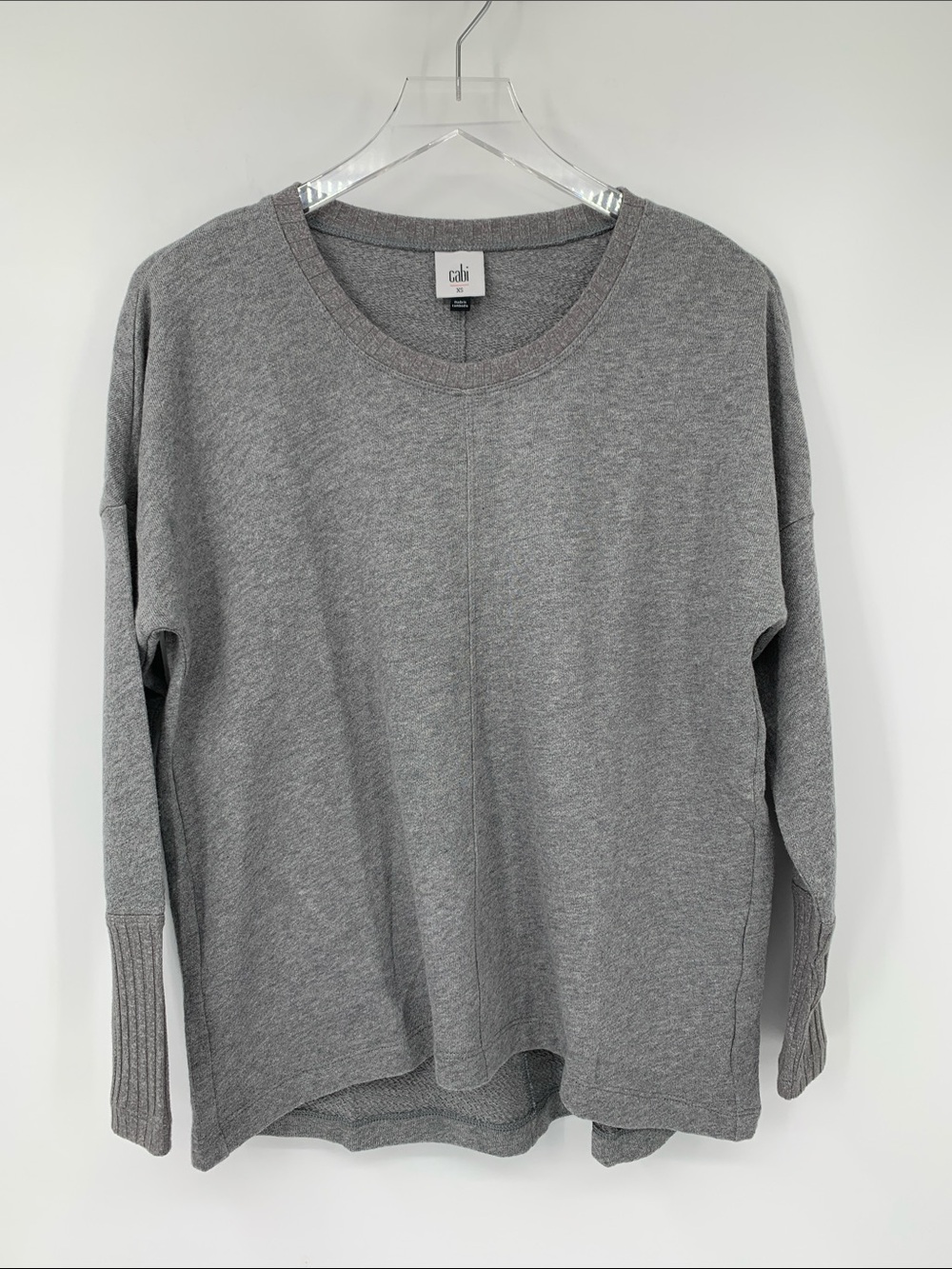 Cabi Cool off sweatshirt boxy over sized Dolman heather gray shirt new X-Small